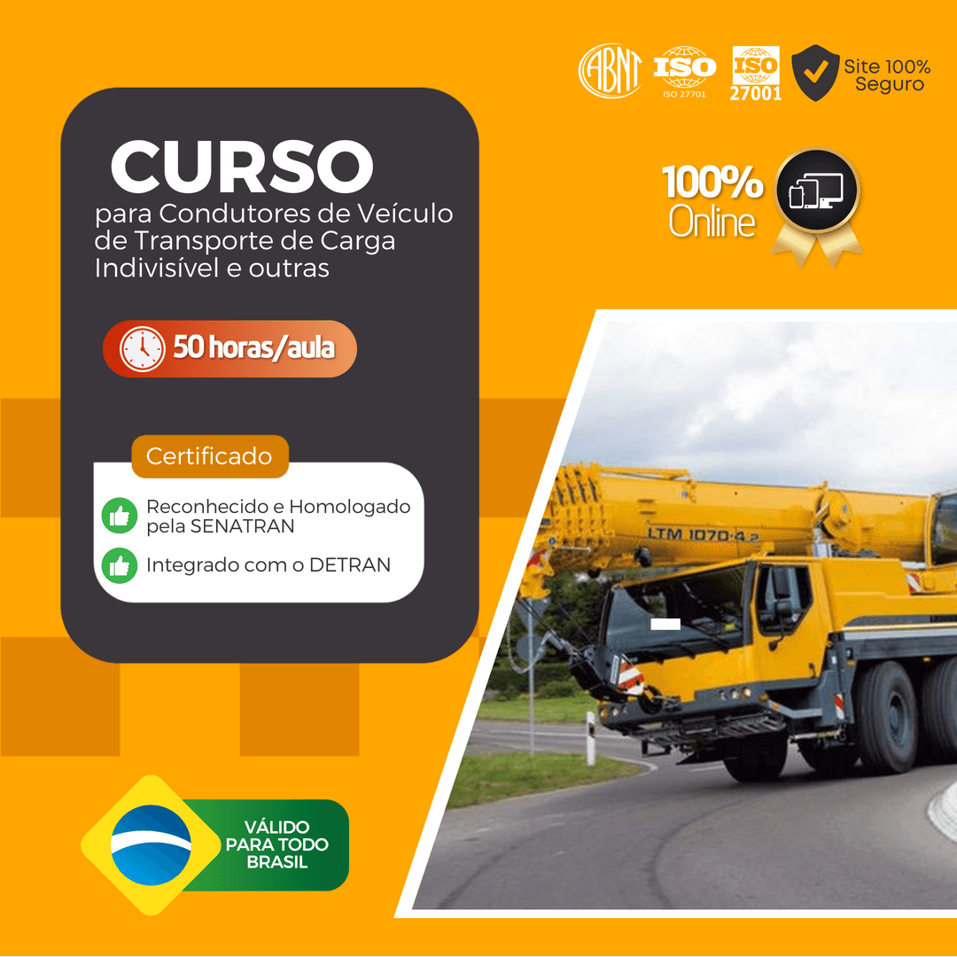 CURSO CONDUTORES VEÍCULO DE CARGA INDIVISÍVEL